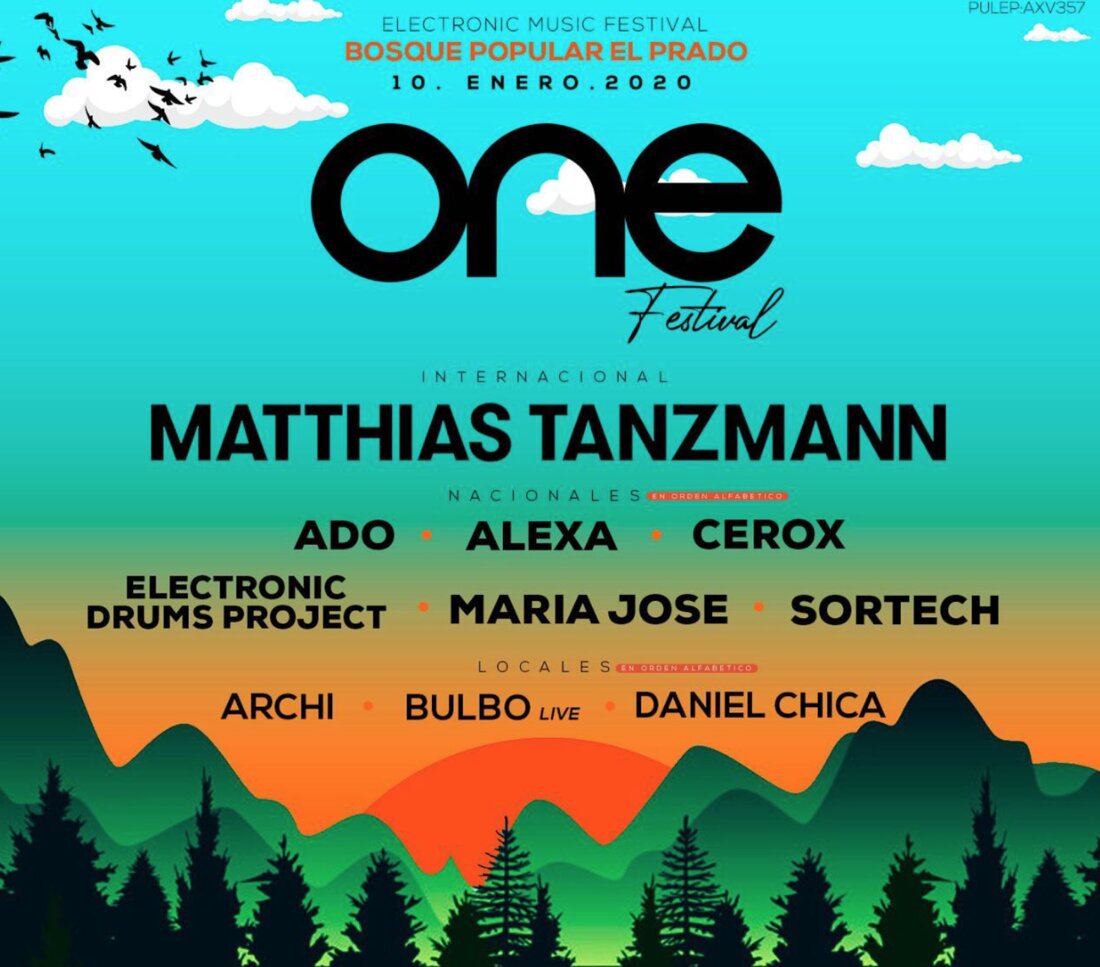 Flyer oficial ONE Festival 2020, Matthias Tanzmann, Bosque Popular El Prado