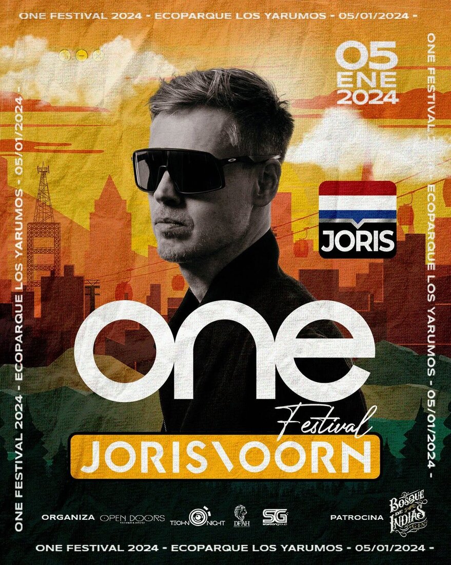 Flyer oficial ONE Festival 2024, Joris Voorn, Ecoparque Los Yarumos